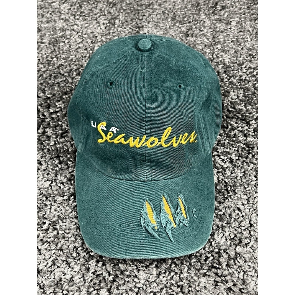 Vintage University Of Alaska Seawolves Hockey Baseball Cap Hat Clawed Bill